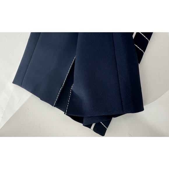 Women's Valentino Navy Blue & White NWT High Waist Drawstring Pants Size 44 - Picture 12 of 16